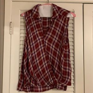 Rock and Republic Faux wrap sleeveless top